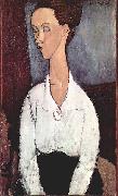 Amedeo Modigliani Portrat der Lunia Czechowska mit weiber Bluse oil painting